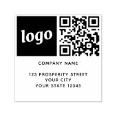 Eenvoudig Logo QR Code Company Return Address Zelfinktende Stempel (Design)