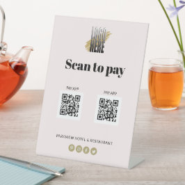Eenvoudig Logo scannen naar toepassingen met 2 QR- Reclamebord Met Voetstuk