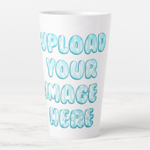 Eenvoudig logo, tekst en afbeelding op ware groott latte mok