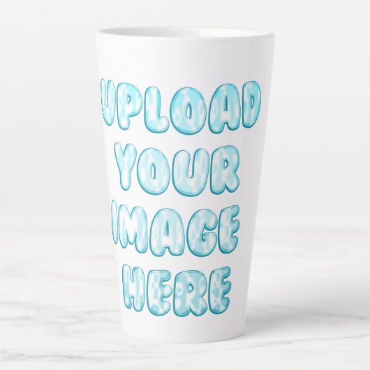 Eenvoudig logo, tekst en afbeelding op ware groott latte mok (Voorkant)
