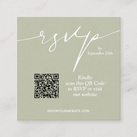 Eenvoudig logo voor groene QR-code Informatiekaartje (Voorkant)