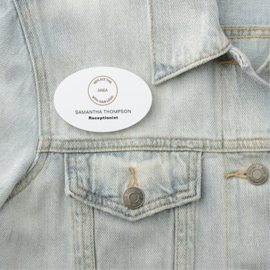 Eenvoudig Logo werknemer Naam Taak Titel Elke kleu Naamplaatje (In situ)