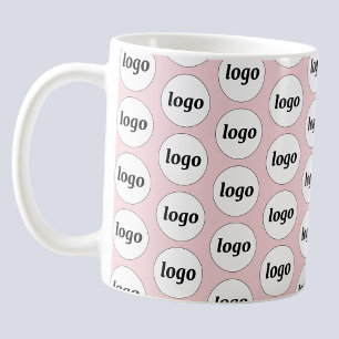 Eenvoudig Logo Zakelijk Merkpatroon Blush Roze Koffiemok