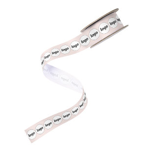 Eenvoudig Logo Zakelijk Patroon Blush Roze Satijnen Lint