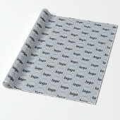 Eenvoudig Logo Zakelijk Patroon Poederblauw Cadeaupapier (Uitgerold)