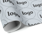 Eenvoudig Logo Zakelijk Patroon Poederblauw Cadeaupapier (Rol Hoek)