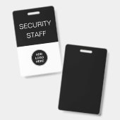 Eenvoudig logoontwerp voor beveiligingspersoneel badge (Voor- en achterkant)