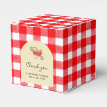 Eenvoudig lokaal geteeld Red Gingham Baby shower