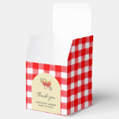 Eenvoudig lokaal geteeld Red Gingham Baby shower Bedankdoosjes (Geopend)