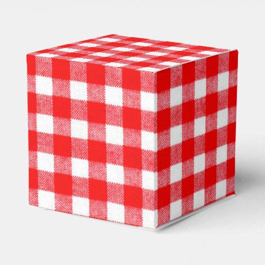 Eenvoudig lokaal geteeld Red Gingham Baby shower Bedankdoosjes (Achterkant)