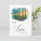 "EENVOUDIG LOVE Forest Bossen Rustige uitnodiging (Staand voorkant)