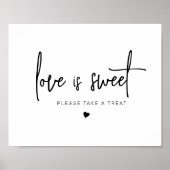 Eenvoudig Love is Sweet Huwelijksgunst Bord Poster (Voorkant)