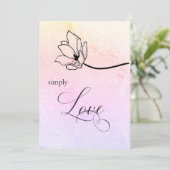 "EENVOUDIG LOVE Pastel Floral Wedding Luna Uitnodi Kaart (Staand voorkant)