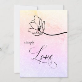 "EENVOUDIG LOVE Pastel Floral Wedding Luna Uitnodi Kaart