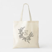Eenvoudig Love Script Botanische Krans Bruid Tote Bag (Achterkant)