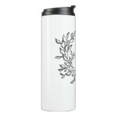 Eenvoudig Love Script Botanische Krans Koppels Gif Thermosbeker (Gedraaid links)