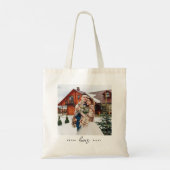 Eenvoudig Love Script Gepersonaliseerde paar Foto Tote Bag (Achterkant)