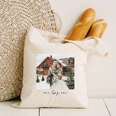 Eenvoudig Love Script Gepersonaliseerde paar Foto Tote Bag