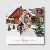 Eenvoudig Love Script Twee foto bruiloft Gastenboek (Voorkant)