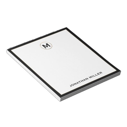 Eenvoudig Luxe Monogram Notitieblok (Schuin)