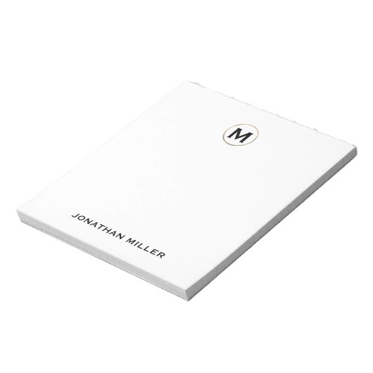 Eenvoudig Luxe Monogram Notitieblok (Linkerzijde)