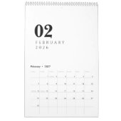 Eenvoudig Luxe Ontwerp Kalender (Feb 2027)
