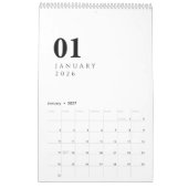 Eenvoudig Luxe Ontwerp Kalender (Jan 2027)