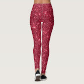 Eenvoudig luxe Royal Red Sparkle Glitter patroon Leggings (Achterkant)