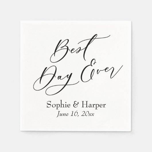 Eenvoudig Luxe Script Lettertype Beste Dag Ooit Servet (Voorkant)