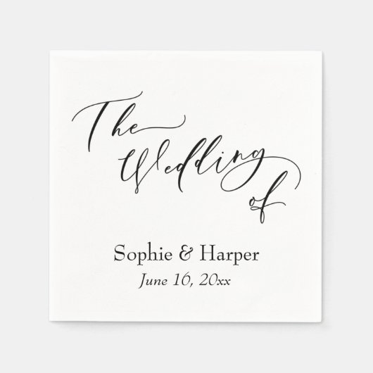 Eenvoudig Luxe Script Lettertype De Bruiloft Van Servet (Voorkant)
