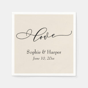 Eenvoudig Luxe Script Lettertype Liefde Typografie Servet