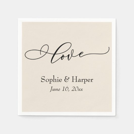 Eenvoudig Luxe Script Lettertype Liefde Typografie Servet (Voorkant)