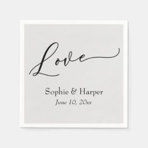 Eenvoudig Luxe Script Lettertype Liefde Typografie Servet