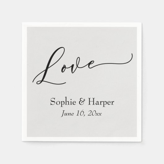 Eenvoudig Luxe Script Lettertype Liefde Typografie Servet (Voorkant)