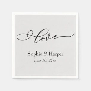 Eenvoudig Luxe Script Lettertype Liefde Typografie Servet
