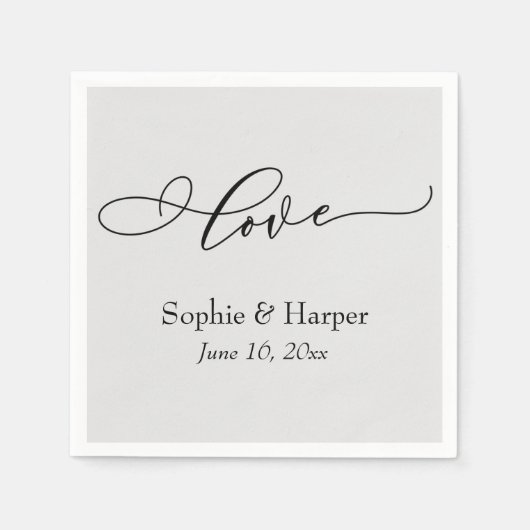 Eenvoudig Luxe Script Lettertype Liefde Typografie Servet (Voorkant)