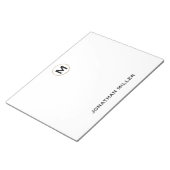 Eenvoudig Luxmonogram 11 x 8,5 Notitieblok (Schuin)