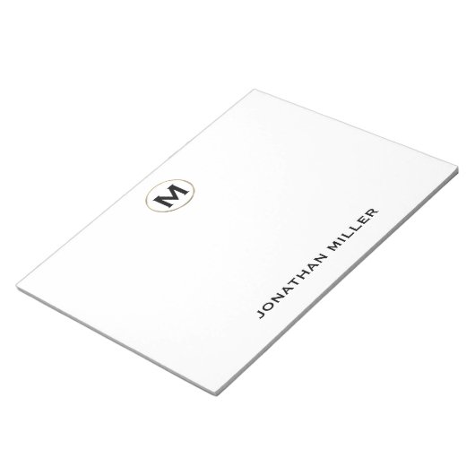 Eenvoudig Luxmonogram 11 x 8,5 Notitieblok (Schuin)