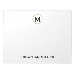 Eenvoudig Luxmonogram 11 x 8,5 Notitieblok