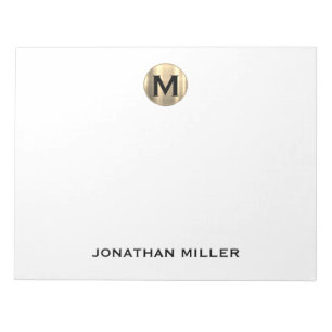 Eenvoudig Luxmonogram 11 x 8,5 Notitieblok
