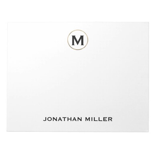 Eenvoudig Luxmonogram 11 x 8,5 Notitieblok (Voorkant)