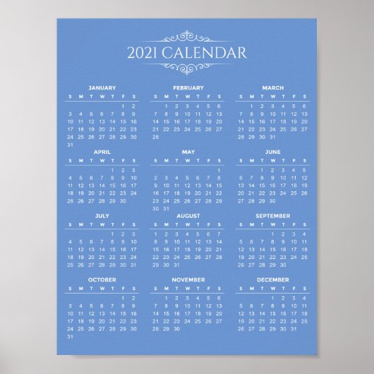 Eenvoudig maar elegant Agenda 2021 | POSTER (Voorkant)