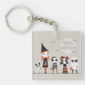 Eenvoudig maar elegant Halloween | Button Sleutelh Sleutelhanger (Voorkant)