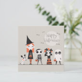 Eenvoudig maar elegant Halloween feest | Uitnodigi Kaart (Staand voorkant)