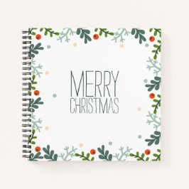 Eenvoudig maar elegant kerstgeschreepboek notitieboek