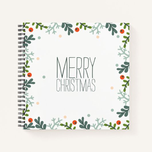 Eenvoudig maar elegant kerstgeschreepboek notitieboek (Voorkant)