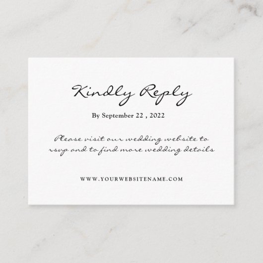 Eenvoudig maar Elegant: Zwart Linnen met Monogram Informatiekaartje (Voorkant)