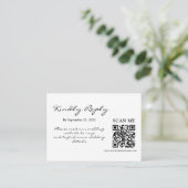 Eenvoudig, maar elegant: zwart linnen met monogram informatiekaartje (Staand voorkant)