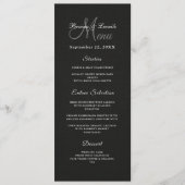 Eenvoudig, maar elegant: zwart linnen met monogram menu (Voorkant)