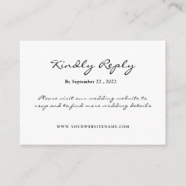 Eenvoudig, maar elegant: zwarte linnen met monogra informatiekaartje